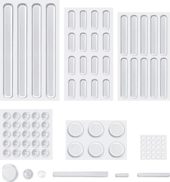 86 pezzi di Padrone di Silicone trasparente | Buffe elastiche per mobili, armadi e porte.