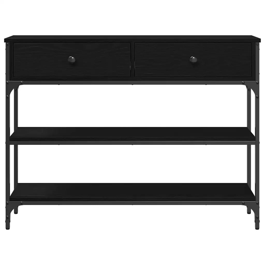 Tavolo consolle Rovere Nero 100 x 25 x 75 cm Legno multistrato 863513