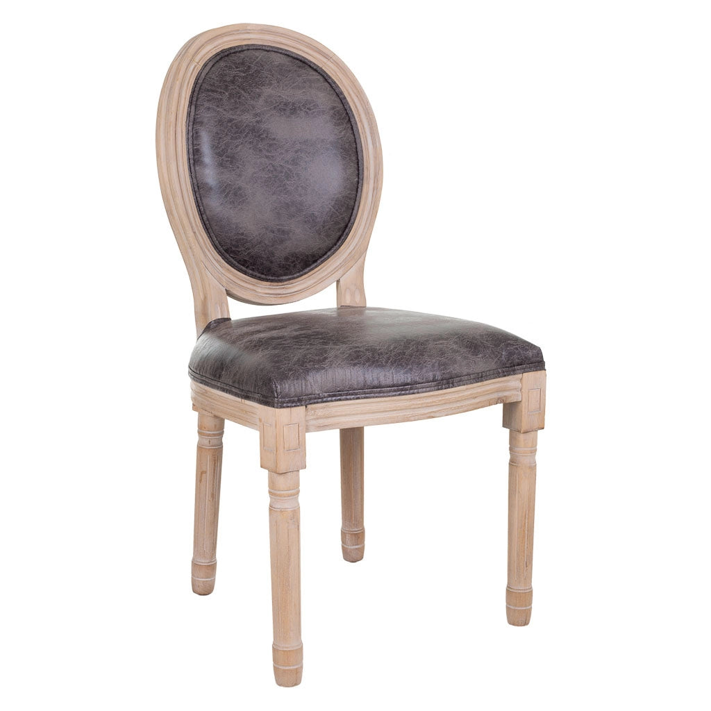 Sedia in legno imbottita grigia 48x46x48/96h