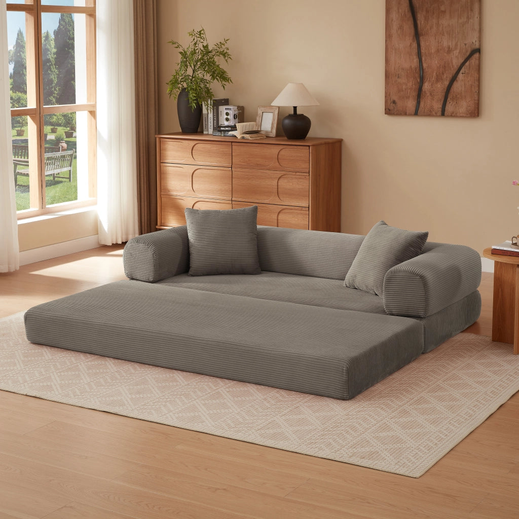 DIVANO LETTO Modulare 41x41x99 cm Taupe in schiuma