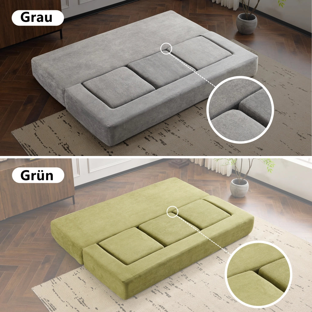 DIVANO LETTO Modulare in chenille e schiuma Grigio