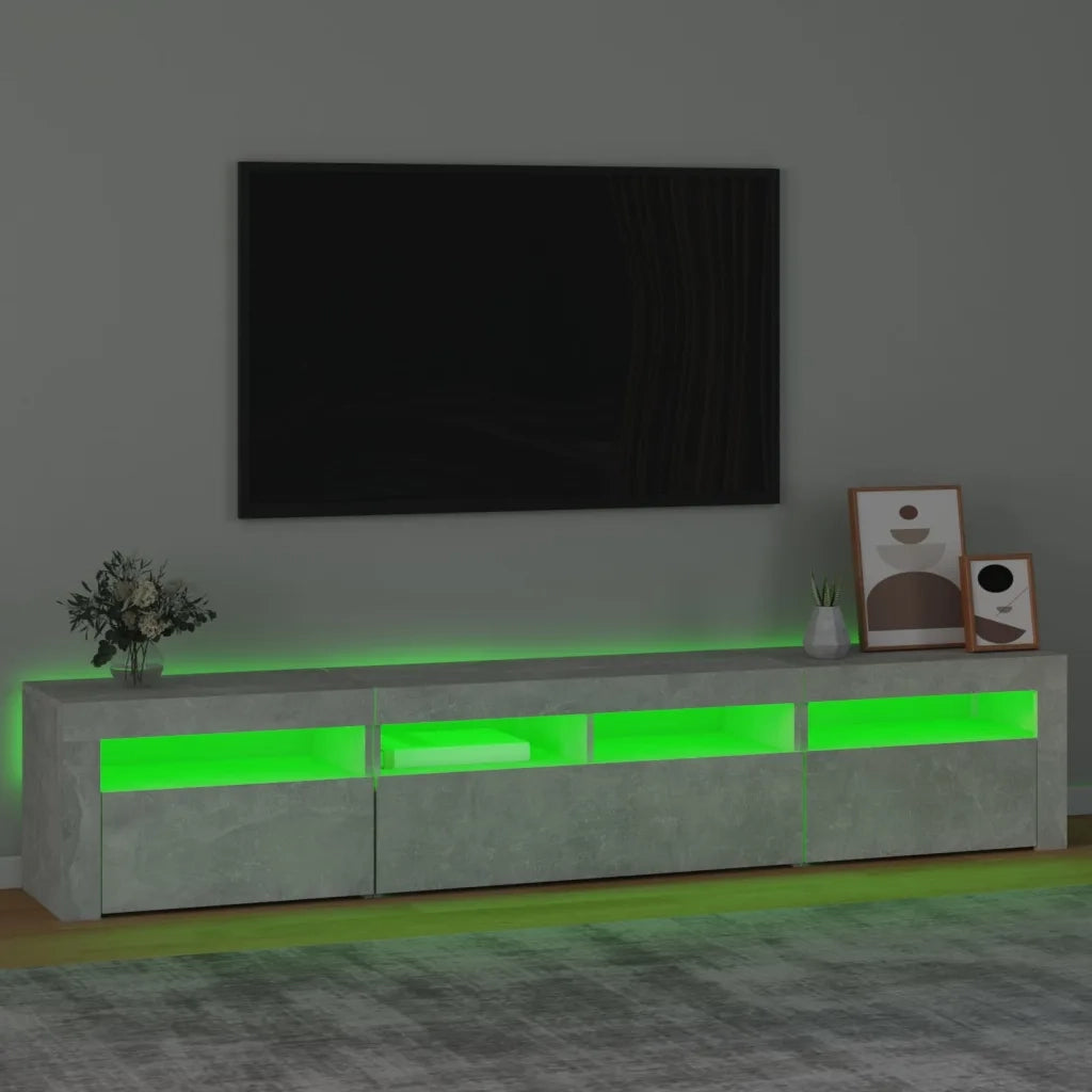 Mobile TV | Armadietto TV | Mobile Porta TV con Luci LED Grigio Cemento 210x35x40 cm