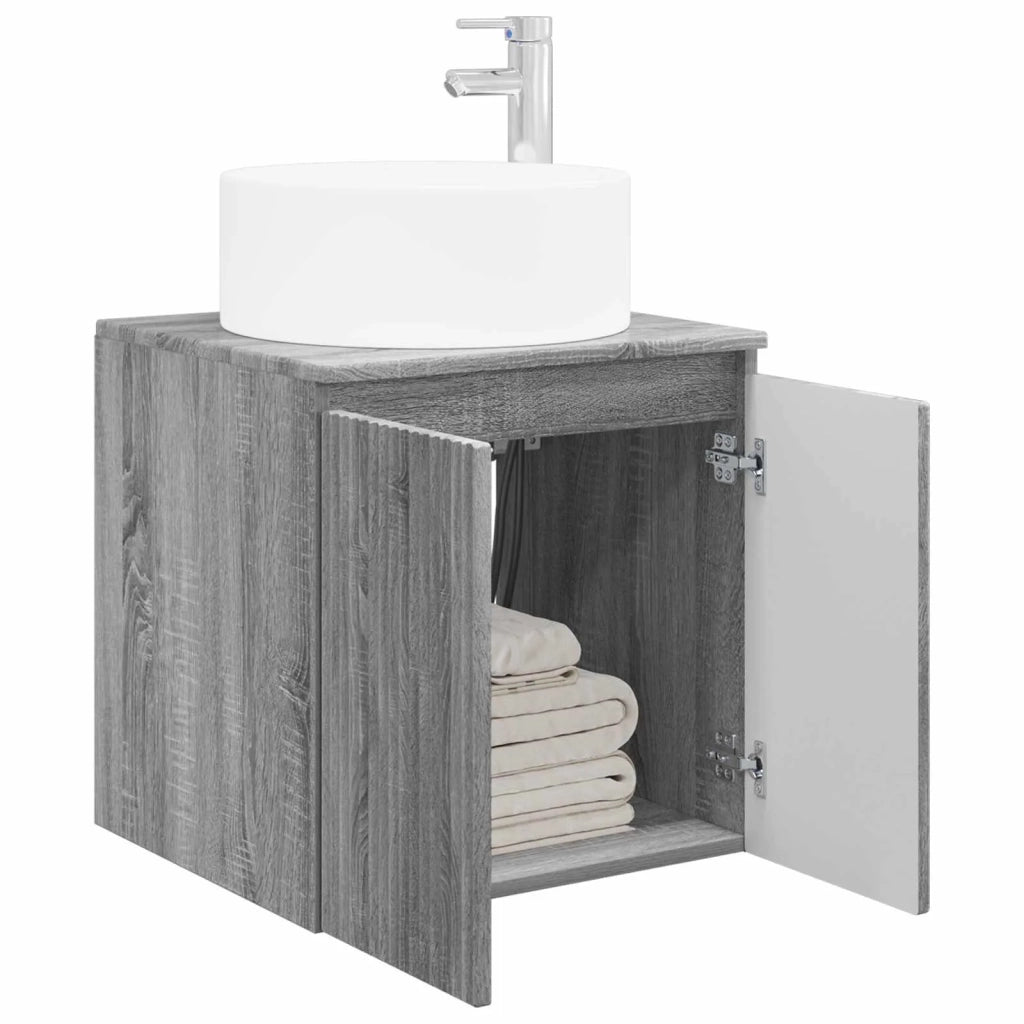 Mobile lavabo da parete Sonoma grigio 49,5 x 44,5 x 65,5 cm 890468