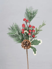 Ramo decorativo in PVC con bacche h38 cm
