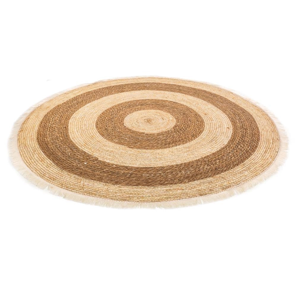 Tappeto marrone in fibra naturale intrecciato a mano d120x1h