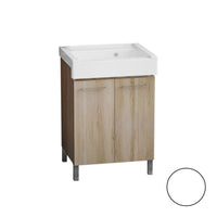 Mobile lavatoio con lavabo in ceramica 2 ante 60x50 classico colore bianco