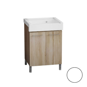 Mobile lavatoio con lavabo in ceramica 2 ante 60x50 classico colore bianco