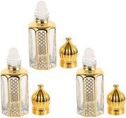 Set di 3 flaconi rotolanti in vetro - contenitore per profumi - resistenti agli urti - materiale duraturo - vetro resistente - contenitore per oli essenziali