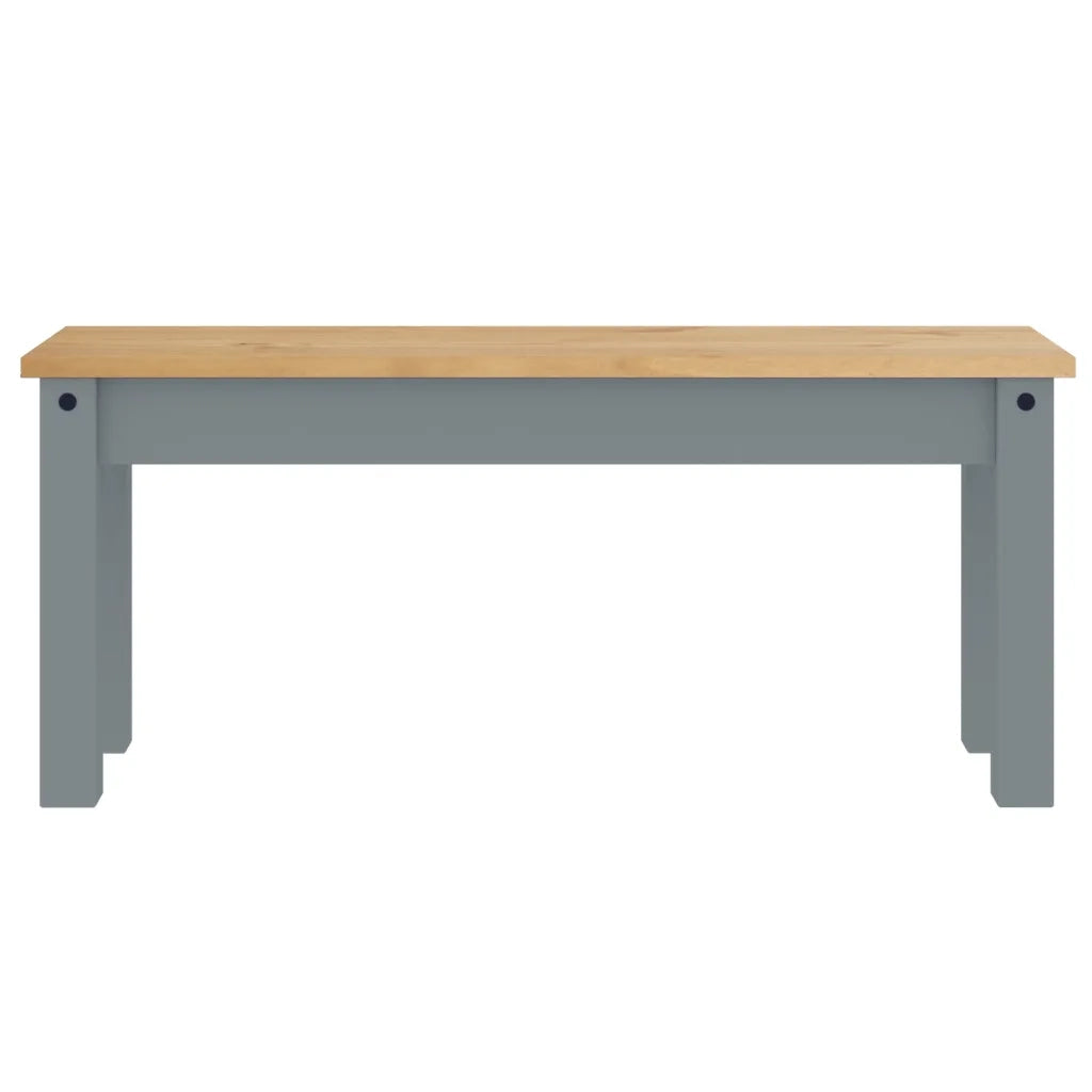 Panca da Pranzo Panama Grigia 105x30x45 cm Legno Massello Pino