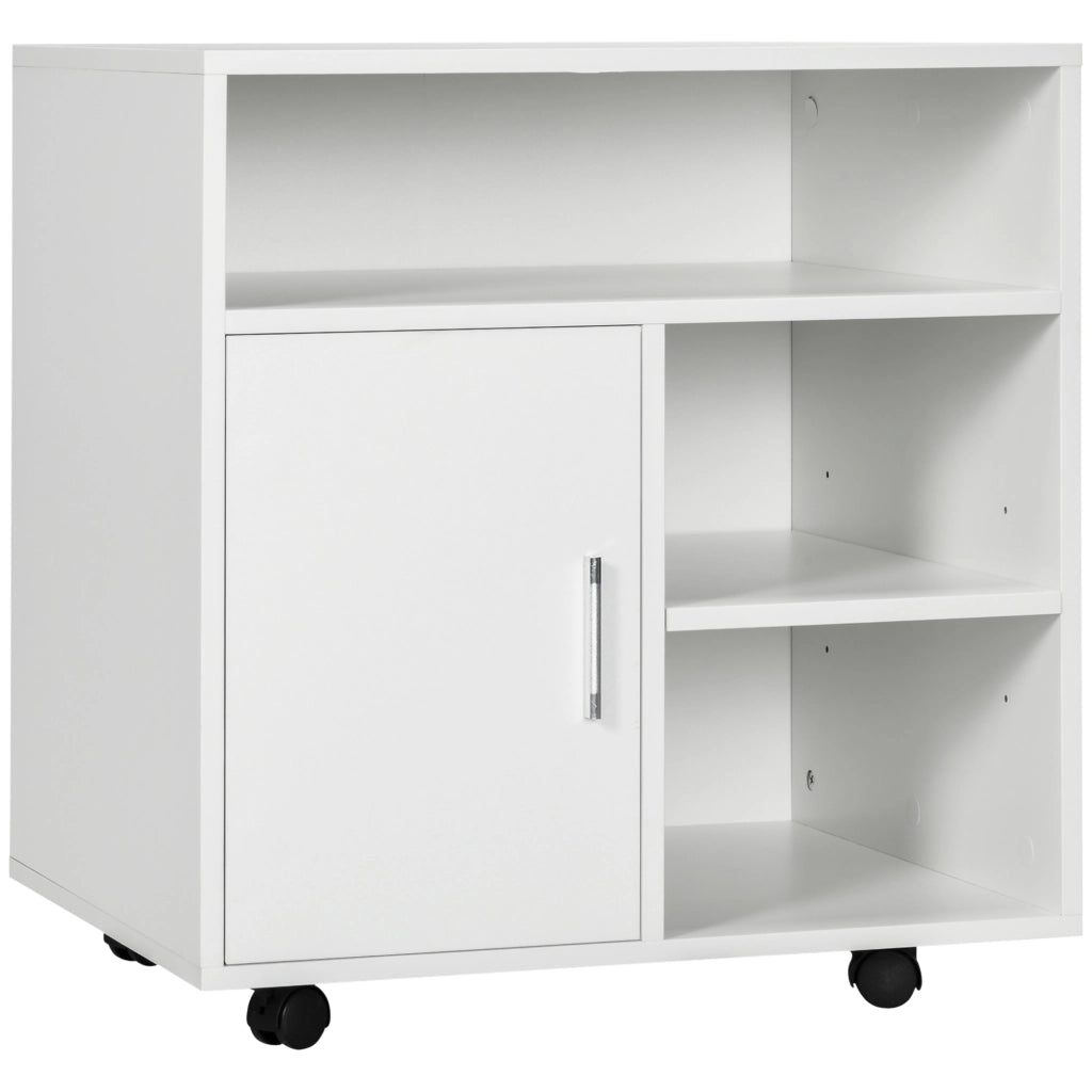 Armadio con Ruote Multifunzionale ¨C zephmum ¨C Bianco 60x50x65,5 cm