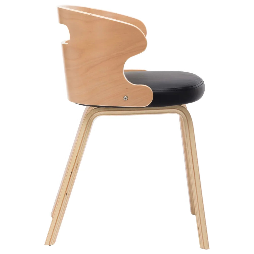 Sedie da Pranzo 2 pz Nere in Legno Curvato e Similpelle 283109