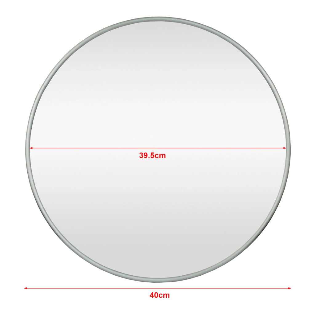 Specchio da Parete Ordona Rotondo Ø 40 cm Grigio Grafite [en.casa]