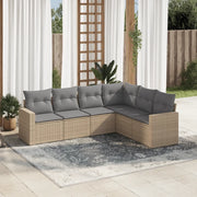 Set Divano da Giardino 6 pz con Cuscini Beige in Polyrattan 3251346