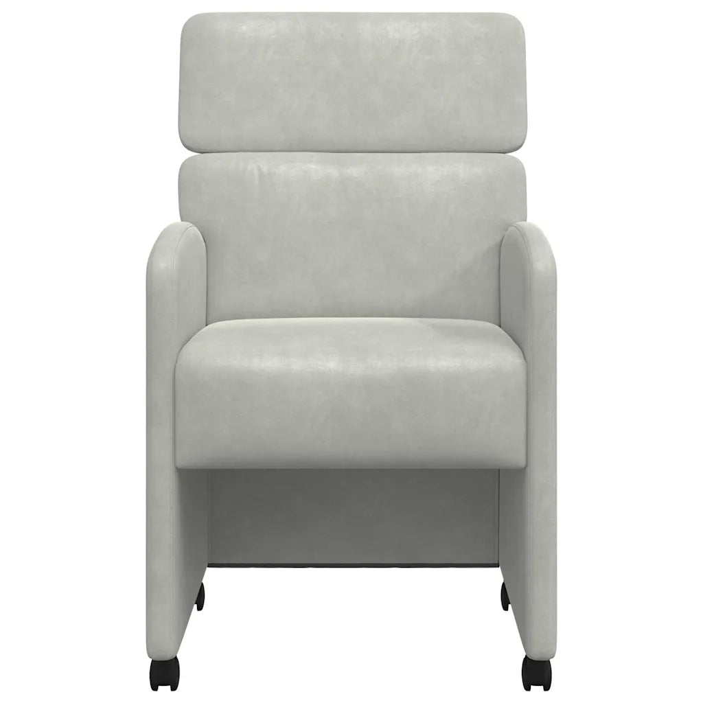 Sedie da Pranzo con Ruote 2 pcs Grigio chiaro 58 x 65 x 98 cm