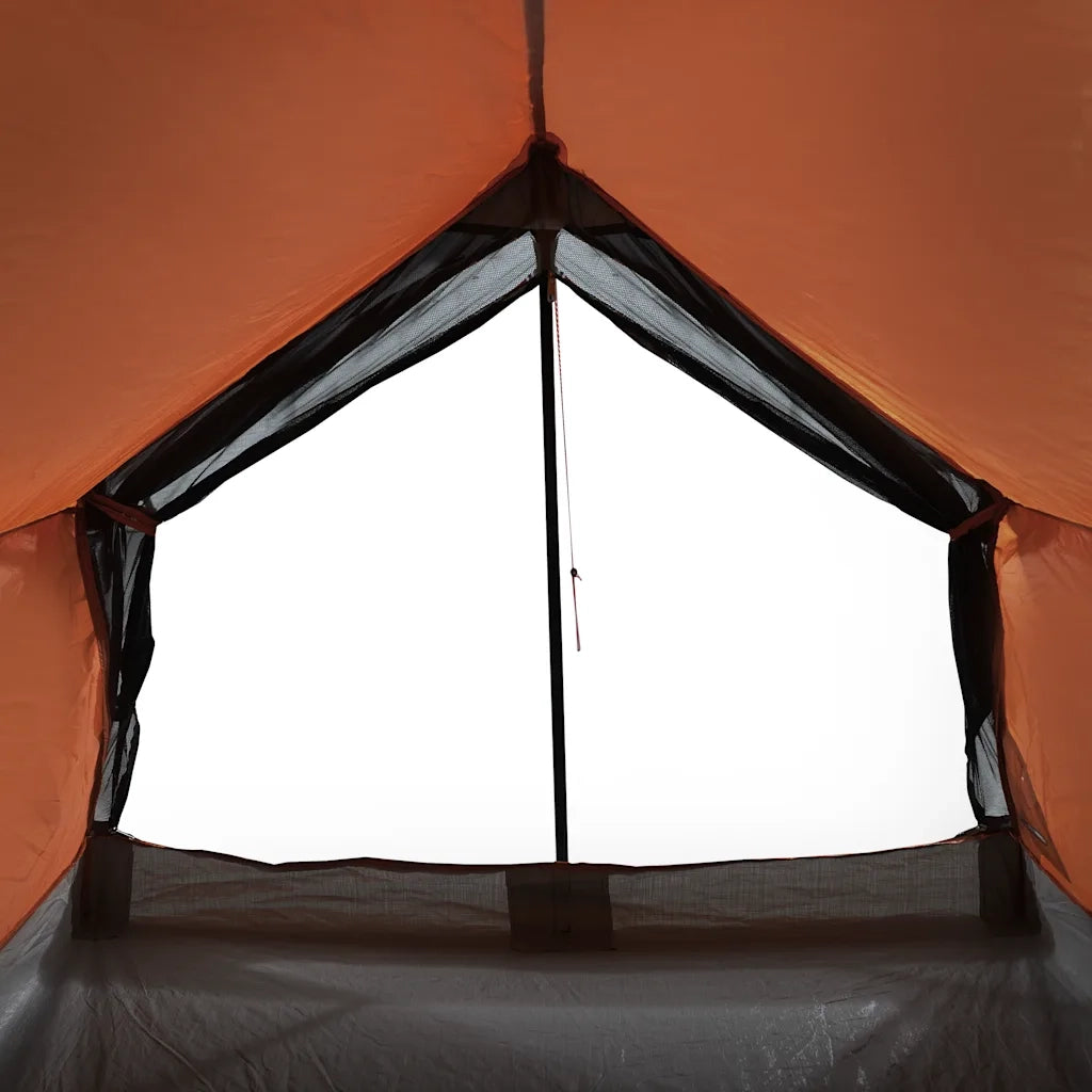 Tenda da Campeggio 2 Persone Grigio e Arancione Impermeabile 94361