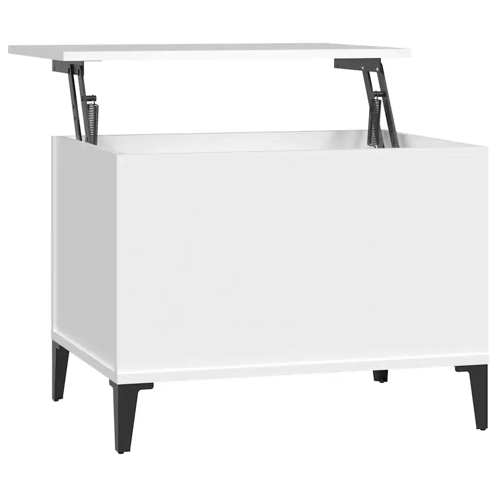 Tavolino da Salotto Bianco 60x44,5x45 cm in Legno Multistrato 819572
