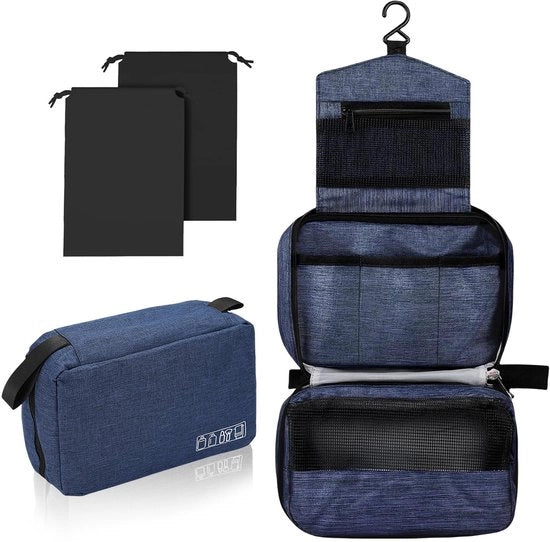 Toilette appeso, Borsa cosmetici per donne/uomini, Toilette appeso pieghevole, Borsa cosmetici grande, Toilette da viaggio, Asciugamani con gancio, Set di toilette