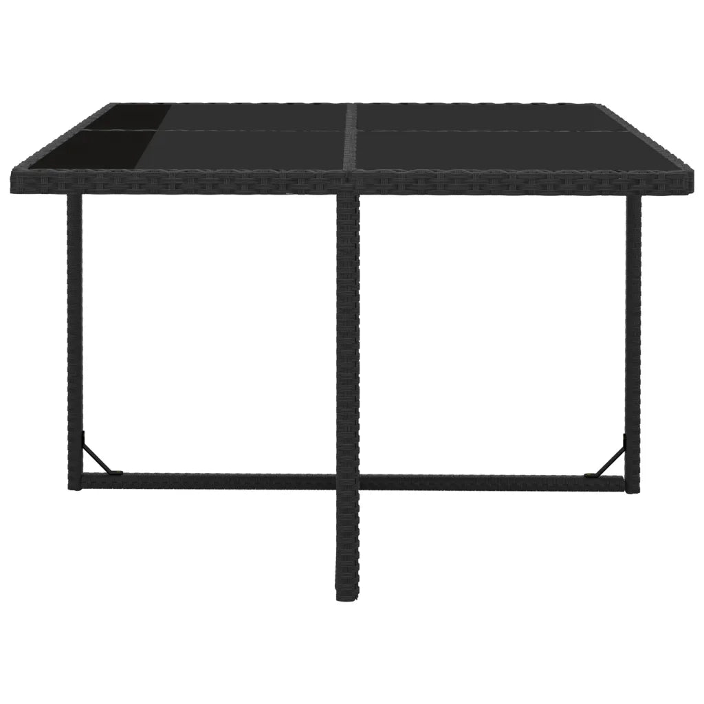 Set da Pranzo da Giardino 9 pz con Cuscini in Polyrattan Nero 46376