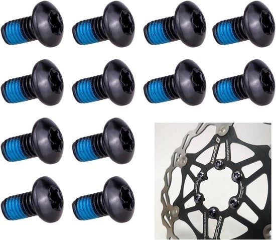 12 set di viti a spinta per cerchi a raggi per bicicletta da corsa mountain bike (nero)