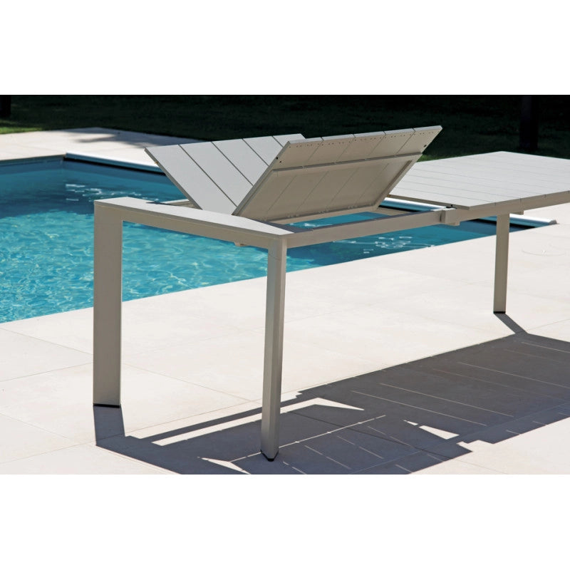 Tavolo Anzio Allungabile 165/250 X 90 Cm Allungo Con Gambe Scorrevoli Creta Moia