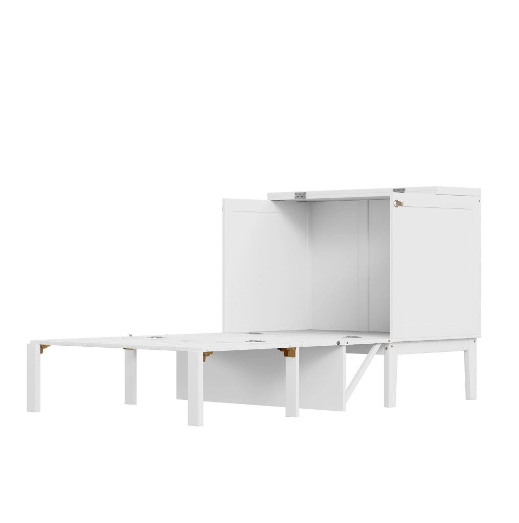 Letto a scomparsa verticale ULEVR 90x200 cm pieghevole con vani sottoletto, bianco