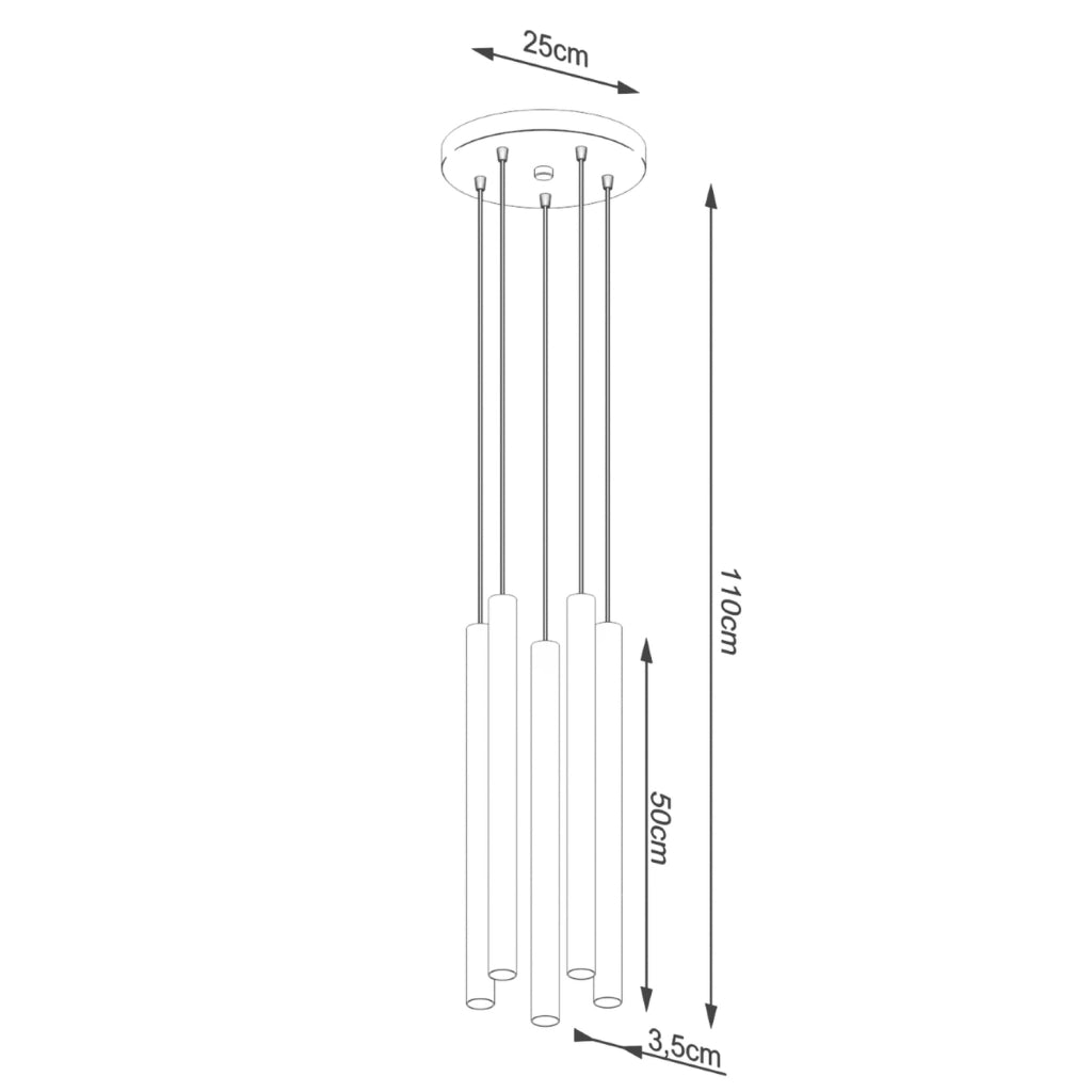 Lampada a sospensione tonda cemento grigio 5xG9 Velino