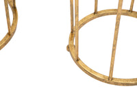 Tavolinetti Thing Coppia Ø38x70-26,8x60 cm in Ferro Oro