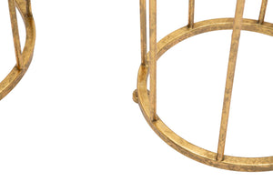 Tavolinetti Thing Coppia Ø38x70-26,8x60 cm in Ferro Oro