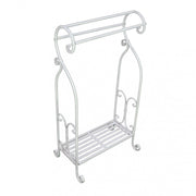Portasciugamani Clarence 37x33x90 h cm in Acciaio Bianco