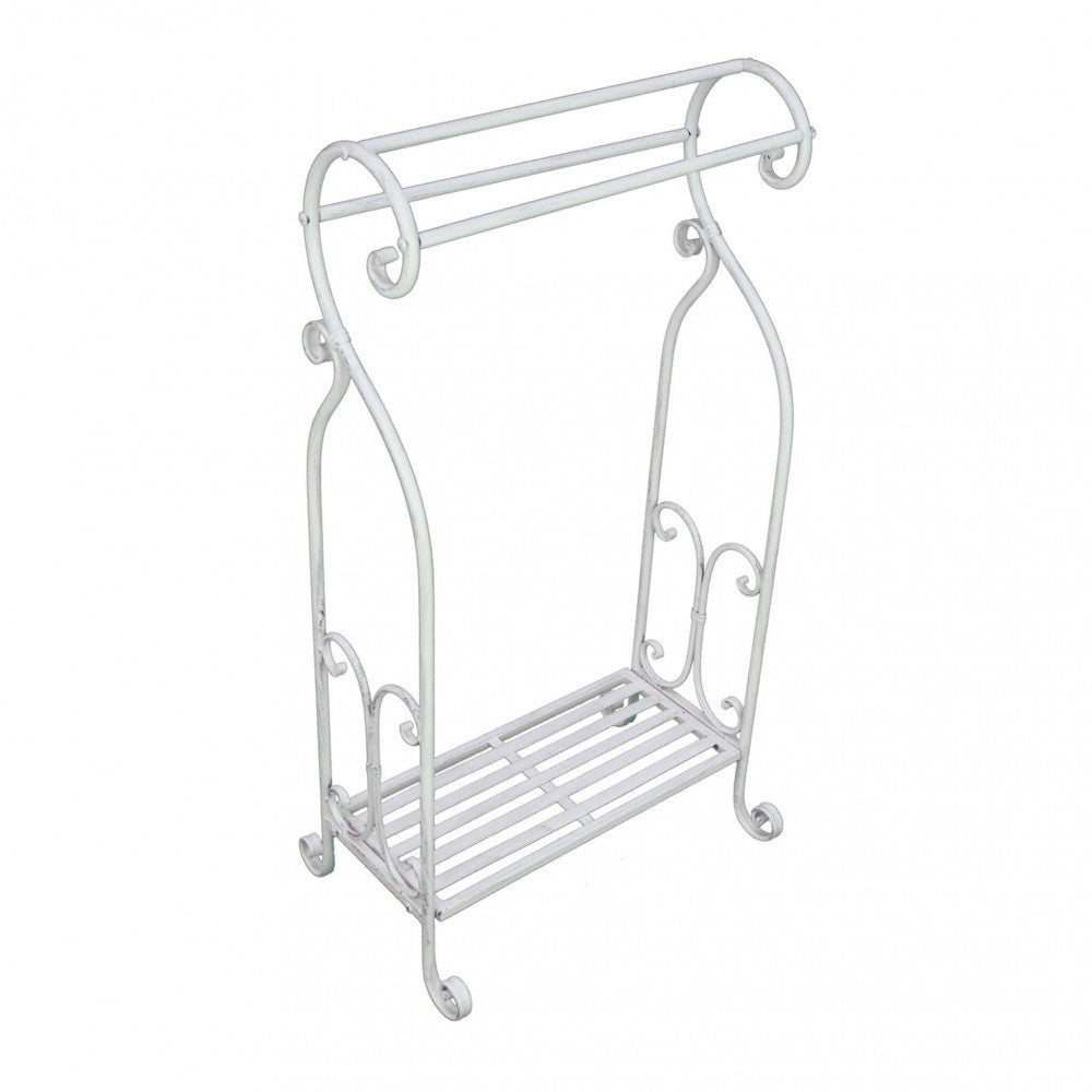 Portasciugamani Clarence 37x33x90 h cm in Acciaio Bianco