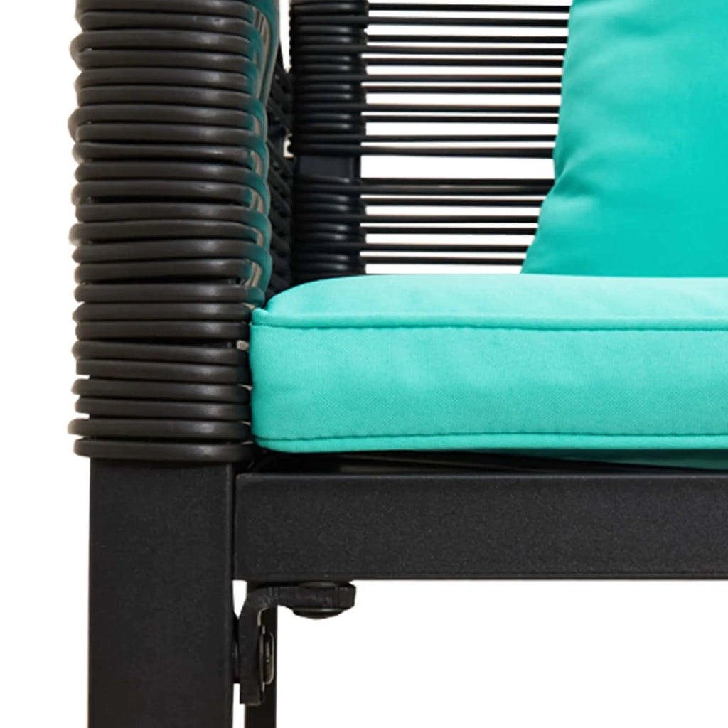 Panchina da esterno Nero e Turchese 117 x 54 x 74.5 cm 42025242