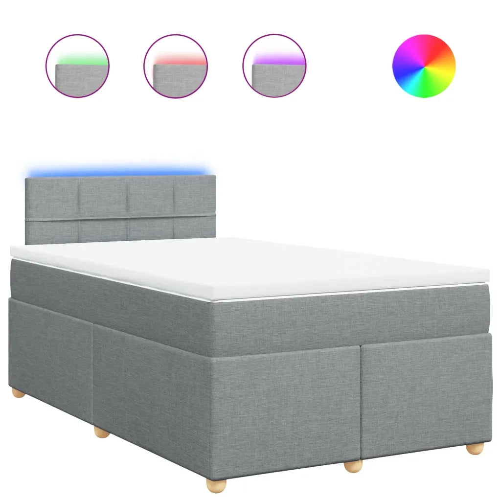 Giroletto a Molle con Materasso Grigio Chiaro 120x190cm Tessuto 3288919