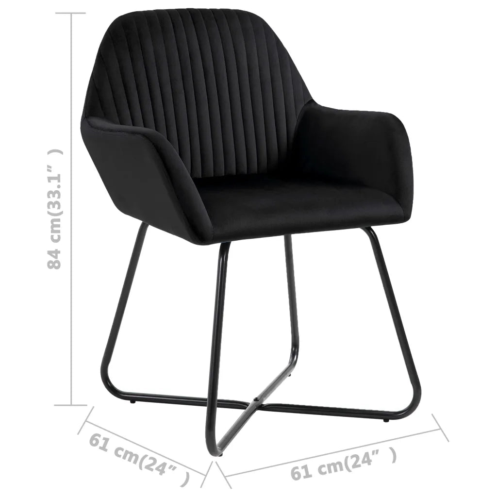 Sedie da Pranzo 6 pz Nere in Velluto cod mxl 25453