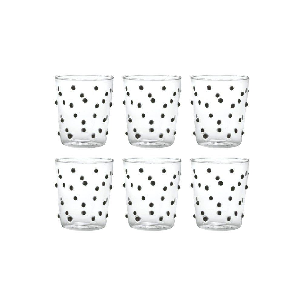 Bicchiere Zafferano Party Tumbler Nero 45 Cl Set 6 pezzi In Vetro