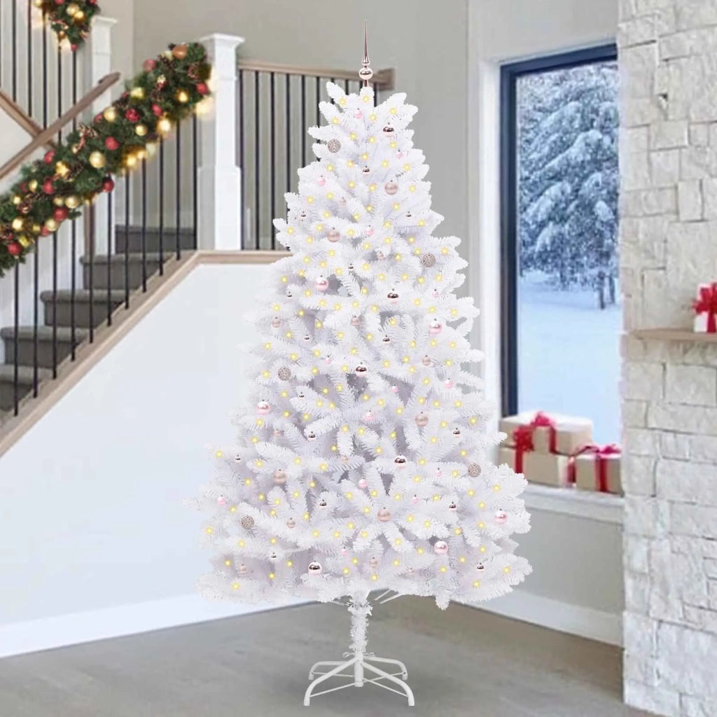 Albero di Natale Artificiale con Rami Pieghevoli Bianco 270 cm