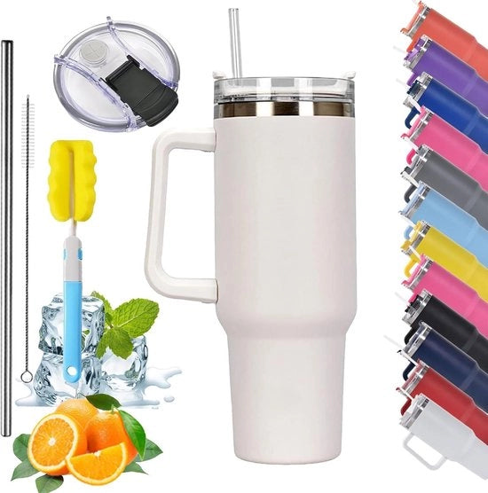 Set di tazze termiche a 6 pezzi con maniglia e beccuccio per caffè, tazza per la strada, tazza per l'auto, tazza da viaggio, inclusa