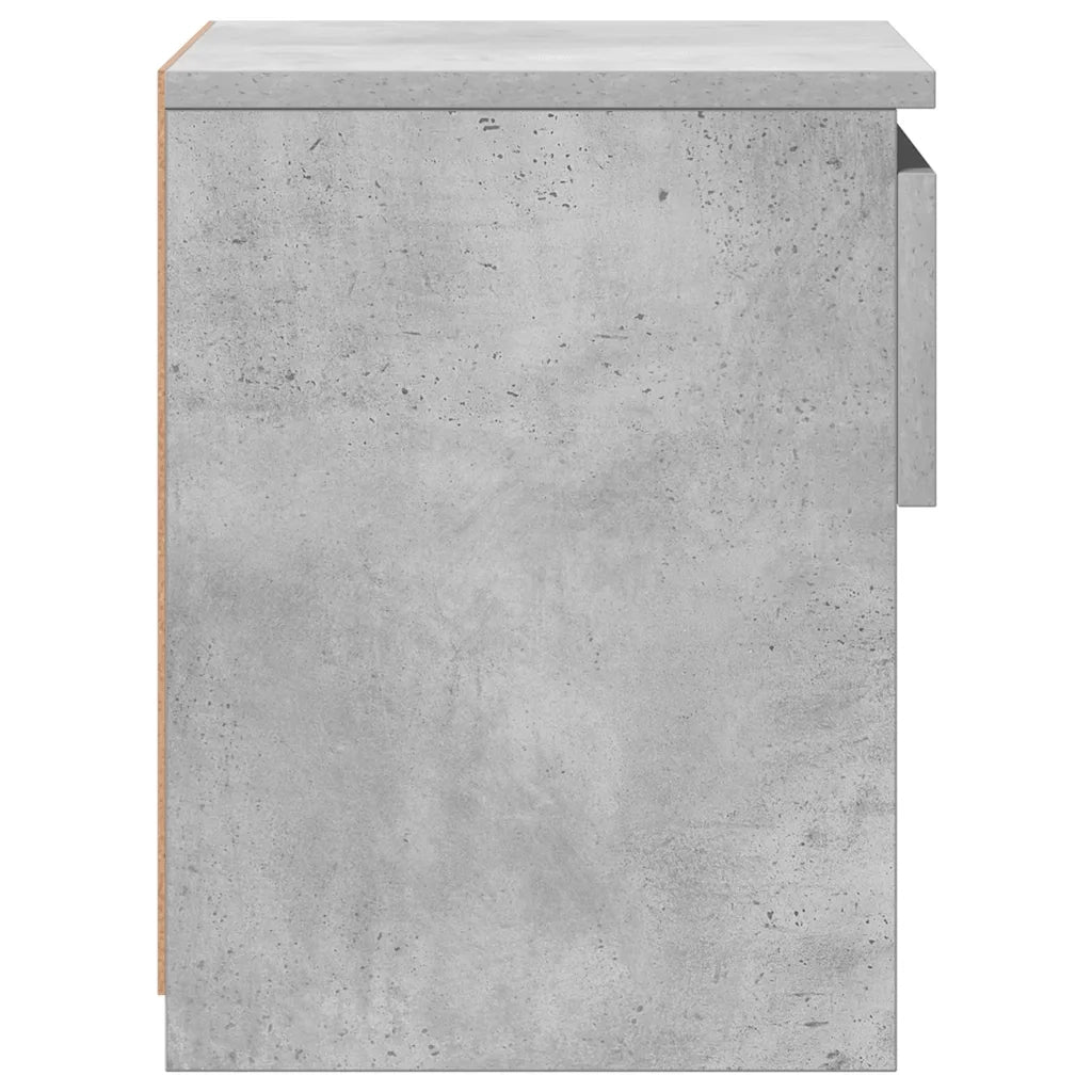 Set di 2 Comodini | Armadio da Notte | Mobiletto da notte Grigio Cemento 40x30x39 cm in Legno Multistrato