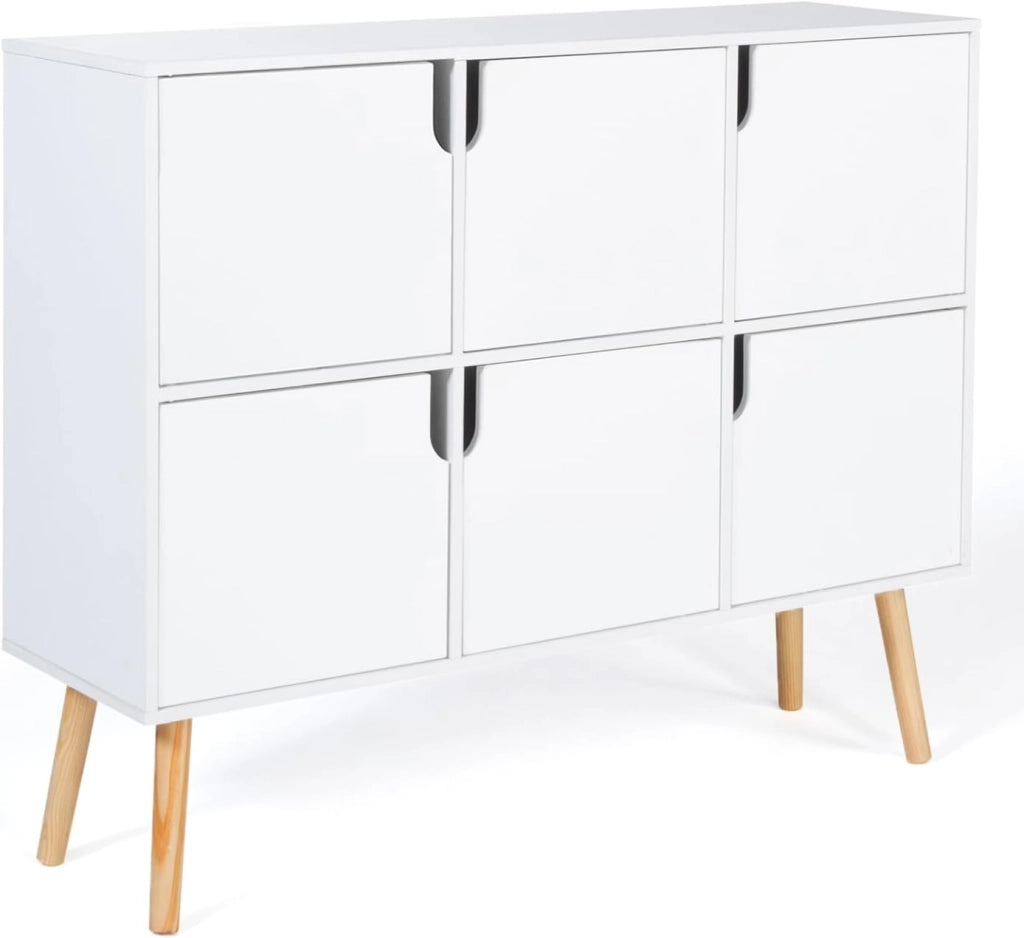 Libreria cubo per bambini in legno bianco con 6 scomparti EMMIE