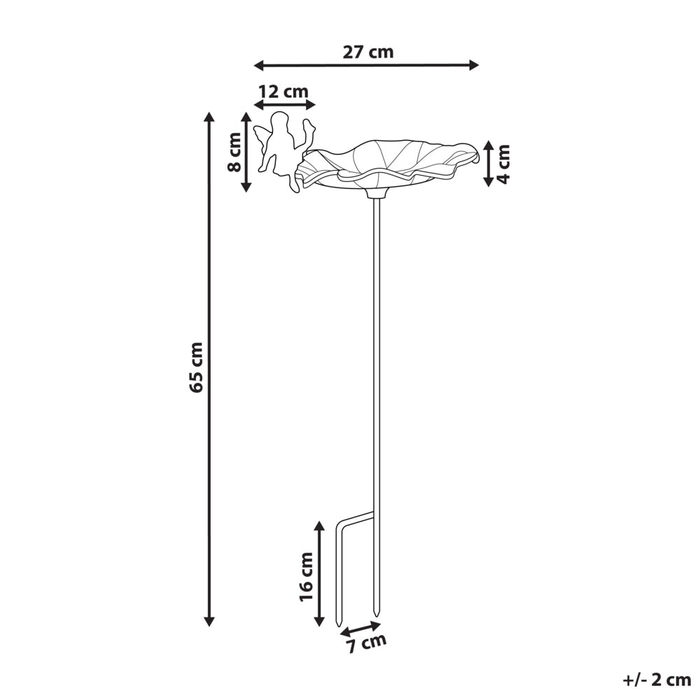 Fontana per uccelli marrone abbeveratoio d'acqua per uccelli in ferro per giardino Accento decorativo all'aperto