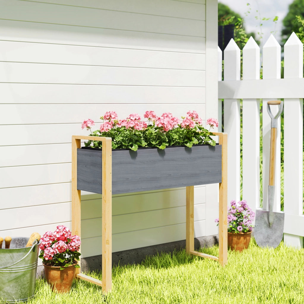 Letto da Giardino Rialzato con Telaio ¨C zephmum ¨C Grigio 98x37x90 cm