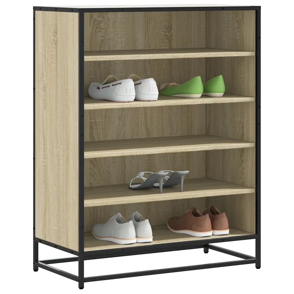 Scarpiera | Mobile per scarpe Rovere Sonoma 75x38x97,5 cm Legno Multistrato Metallo