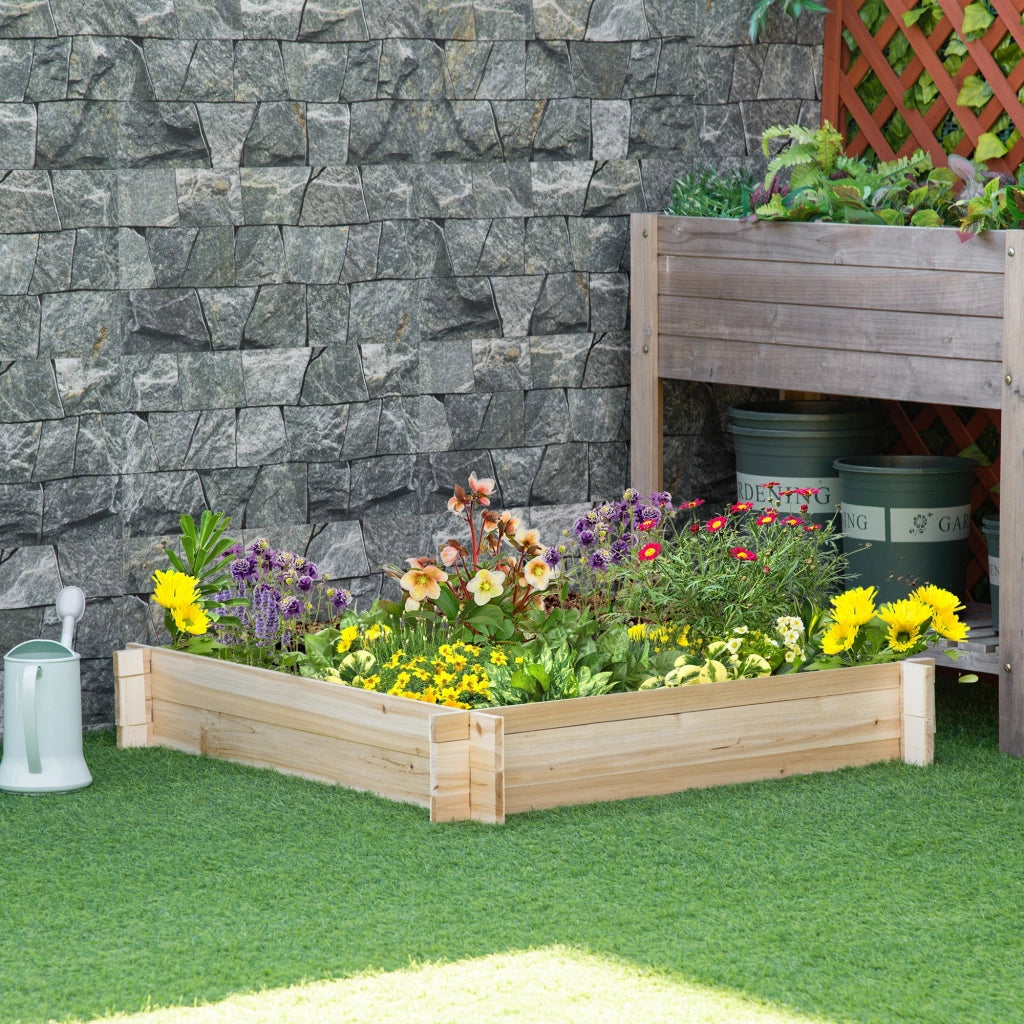 Letto per Orto e Giardino in Legno di Abete, Montaggio Senza Viti, 100x100x16cm