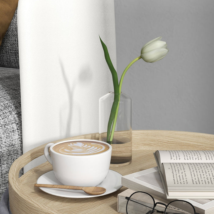 Pouf Contenitore Vellutato da 120 kg max 56x56x42 cm con Vassoio a Ribalta in MDF e Rovere Grigio