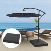 Base zavorrata per ombrellone da esterno, riempibile con sabbia, plastica, nero, 89 x 89 x 10,5 cm