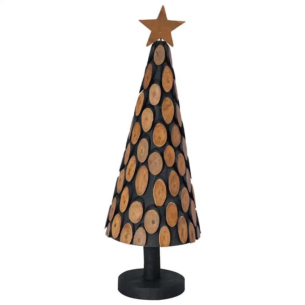 Albero di Natale | Decorazioni natalizie Marrone 90 cm Legno massello di teak