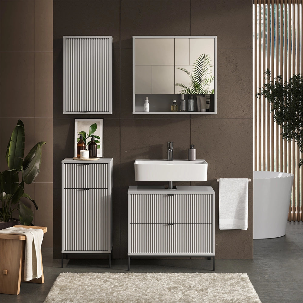 Vicco Set di mobili da bagno Grigio 4 parti