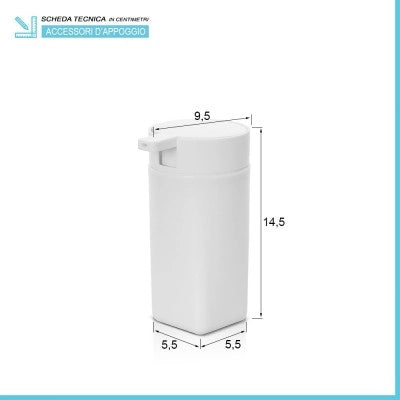 Dispenser sapone da appoggio bianco in abs Tender