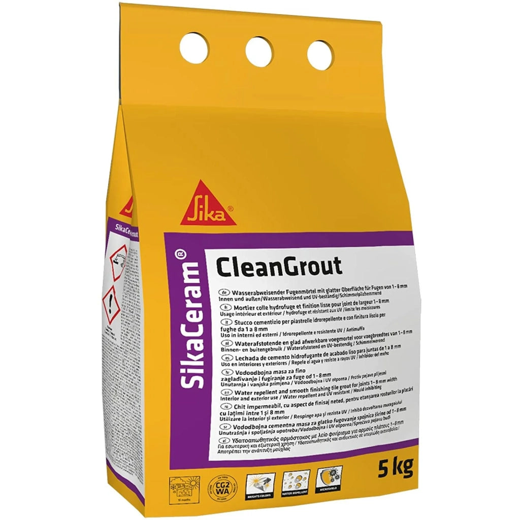 Sikaceram Cleangrout Stucco Cementizio Per Fughe A Pavimento E A Parete Da 1 A 8 Mm, Kg. 5 - Sabbia (09) Kg.5