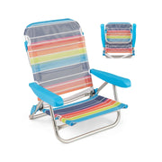 Set di 2 sedie da spiaggia pieghevoli 64 x 63 x 74 cm schienale reclinabile in 5 posizioni atmosfera accogliente metallo colorato 20_0012427