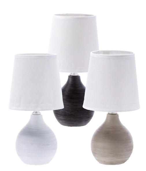 1 Pezzo Lampada da Appoggio con Base in Ceramica Jaime 26 cm 3 Colori